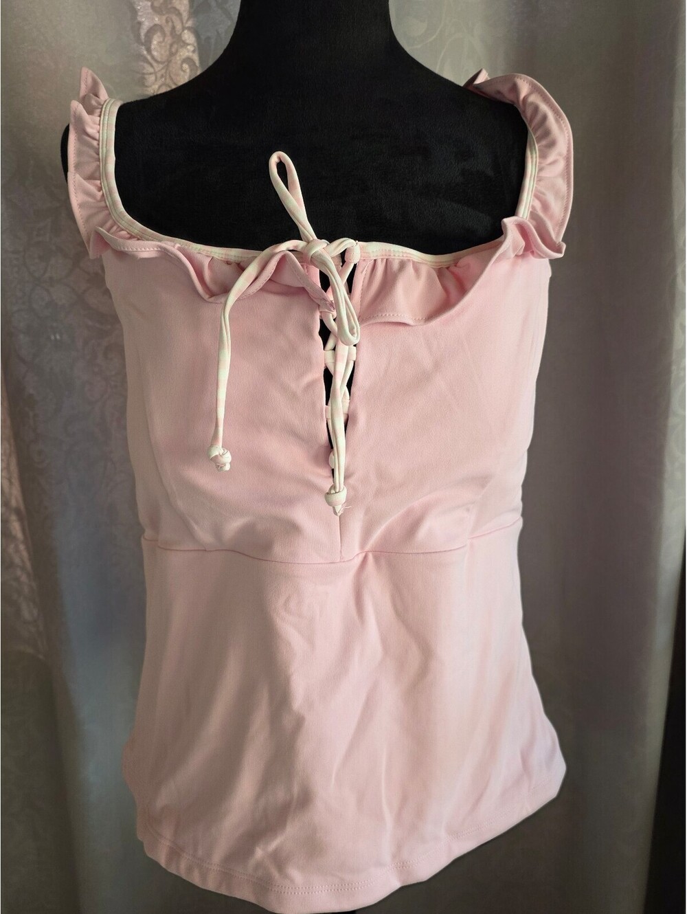 Women's Blogilates Ruffle Lace Up Tank Top - 1X - BNWT